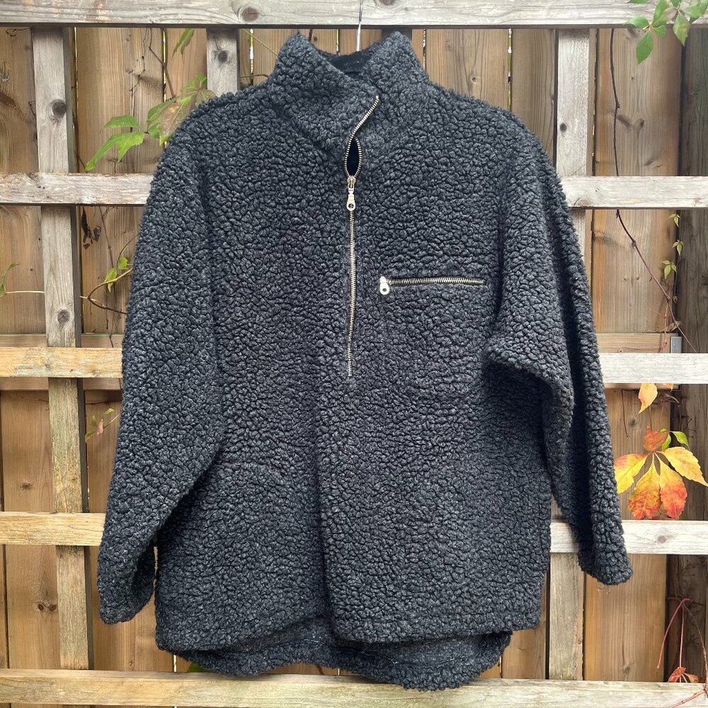 Sherpa Fleece Half-Zip Pullover – Cozy Teddy Jacket